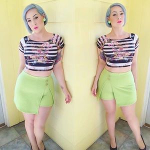 Pastel Green High Waisted Skort